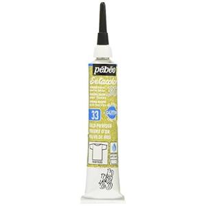 ぺべオ ラメ入りの膨らんだ線やドットが描ける布用絵具 セタカラー3Dグリッター 20ml NO.33ゴールドパウダー