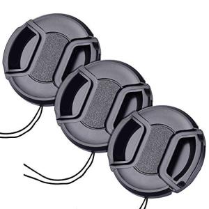 52mm レンズキャップ 3個セット インナー式ワンタッチレンズキャップ 52mm 脱落防止フック付き レンズプロテクトキャップ