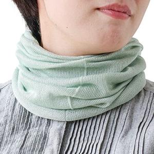 [絹屋] ネックウォーマー 極暖シルク 薄緑色 長さ:53cm×23cmの商品画像