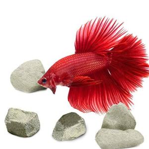 SunGrow ベタ用ミネラル石 各袋 3-6 個入り - 隠れ場所と産卵場所を与えて魚のストレスを少なくします。