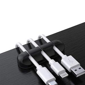 FUKUSHOP ケーブルホルダー ケーブルクリップ シリコン製 両面テープ 超強力 粘着 コード収納 配線整理 コードまとめ ケーブルホールド 落下