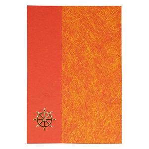 日本製 光輝紙 友禅和紙 輪宝 集印帳 橙7080-1401