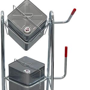 一斗缶スタンド 2段式 缶が落下しない メッキ...の詳細画像1