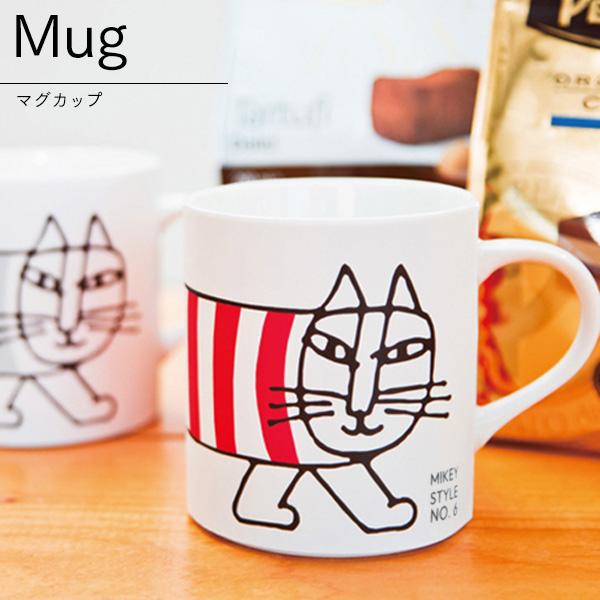 マグカップ マイキー リサラーソン ハチワレ 赤 黒 300ml 食洗機使用可 化粧箱入 引越し祝い...