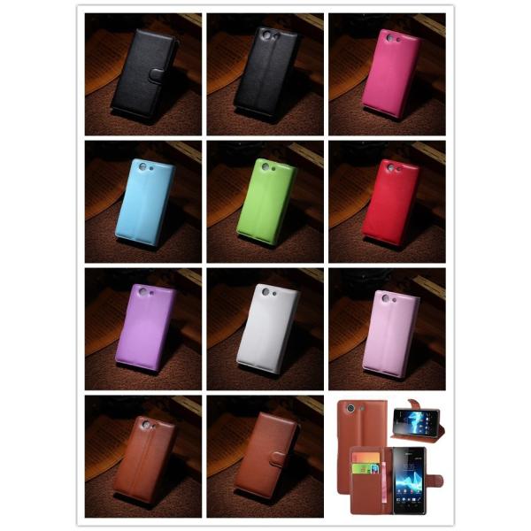 SONY Xperia Z3 Compact SO-02G 横開き手帳型レザーケース スタンドカバー...