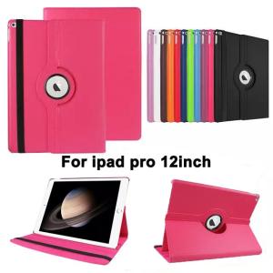 専用フィルムおまけ！2015/2017モデルiPad Pro 12.9インチ用360度回転機能レザーケーススタンドカバー/縦横置き回転スタンド付き/自動スリープ機能第1/第2世代用