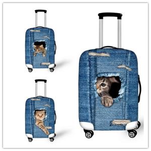 旅行用品 スーツケースカバー 個性的 3Dペット 犬 Dog 猫 Cat カワイイ S M L 18-20/22-24/26-28インチ対応/擦り傷 保護 汚れ ターンテーブル 守る
