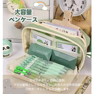 ペンケース 大容量 筆箱 透明ポケット おしゃ...の詳細画像1