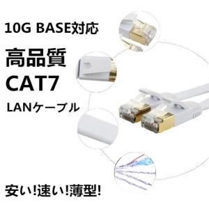 最強LANケーブル Cat7 10G通信/フラットLANケーブル 1M/100CM　ゴールドメッキ LANケーブル/カテゴリー7 10G BASE対応｜chokuten-shop