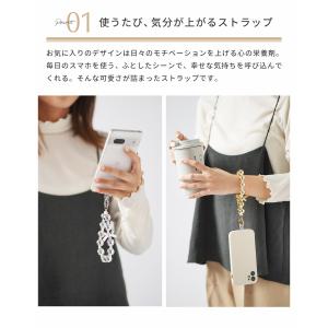 スマホ ストラップ 手首 かわいい ビーズ ハ...の詳細画像2