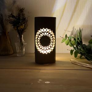 ちょもり火 竹あかり 曼荼羅丸 高さ15cm 直径7〜9cm 竹 照明 点 丸