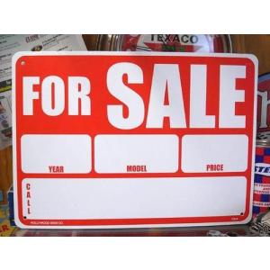 プラスチック看板 FOR SALE 売ります CA-9 サインボード ガレージ雑貨