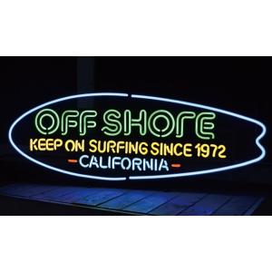 ネオンサイン オフショア サーフィング OFF SHORE SURFING ネオン管 ネオンライト 店舗照明 ガレージ アメリカン雑貨｜choppers