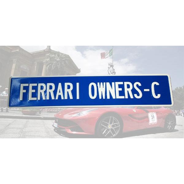 FERRARI OWNERS CLUB サイン フェラーリ オーナーズクラブ 看板 エンボス