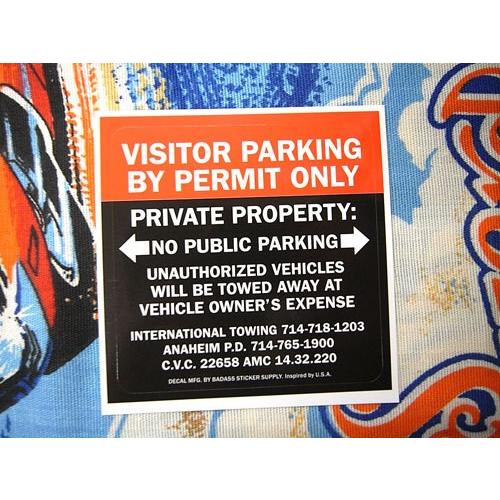 駐車許可証ステッカー VISITOR PARKING BY PERMIT ONLY 17 警告ステッ...