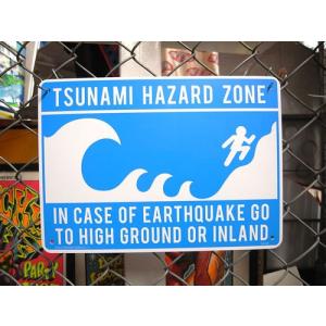 プラスチック看板 津波危険区域 TSUNAMI HAZARD ZONE SURF サーフ CA-68｜choppers