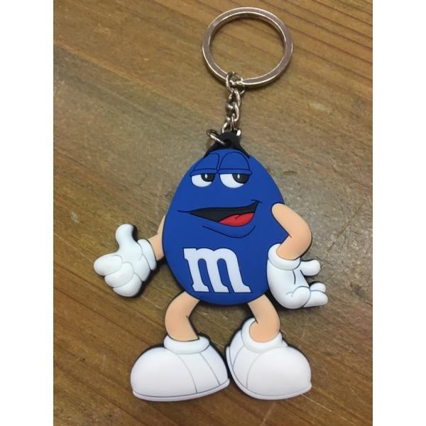 m&amp;m's エムアンドエムズ ラバーキーホルダー ブルー 青 アメリカン雑貨