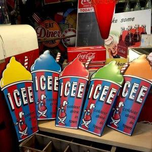 ICEE カップ エンボス サイン 5色セット アイシー フローズン 看板 アドバタイジング アメリカン雑貨 アメ雑｜choppers