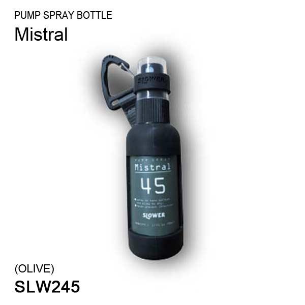 SLOWER ポンプスプレーボトル Mistral オリーブ カーキ 245 アルコール消毒液対応 ...
