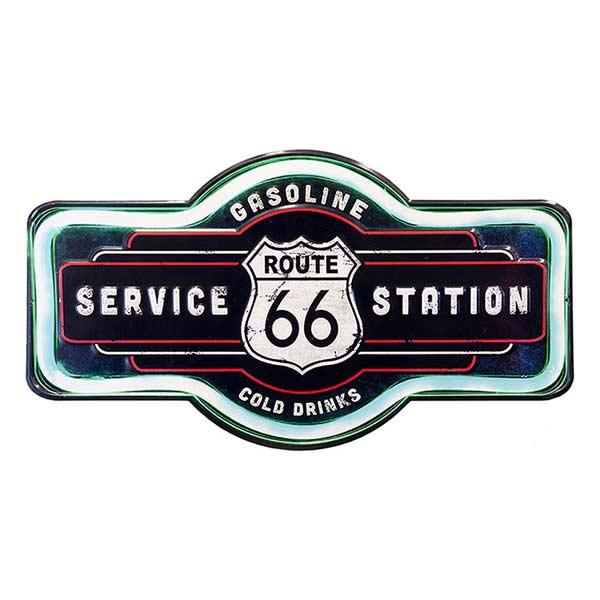 アンティーク風 エンボスプレート 66 SERVICE STATION ROUTE66 ルート66 ...