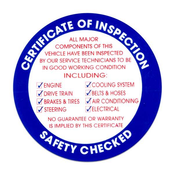 アメリカ 整備用 点検 ステッカー SAFETY CHECKED 裏貼り BL USDM アメリカ雑...