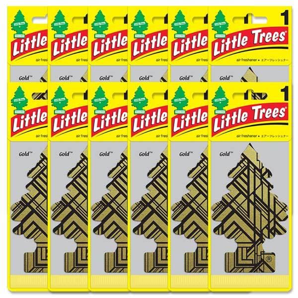 11.【Gold (ゴールド)】Little Trees 12個set / エアフレ 芳香剤 エアフ...