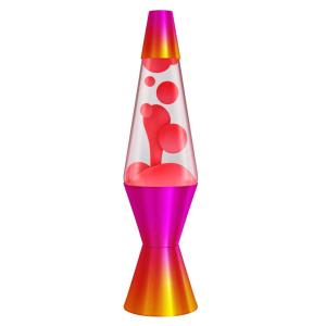 ラバライト 2339 Lava Light Lamp Red Wax Clear liquid hand painted pink and orange base ラバランプ 照明 アメリカン雑貨｜choppers