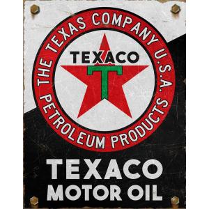 TEXACO MOTOR OIL 2564 ブリキ看板 ティンサインプレート テキサコ アメリカン雑貨 ガレージ アメ雑｜choppers