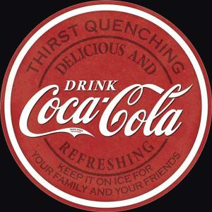 DRINK Coca Cola コカコーラ 2330 アルミ看板 ティンサインプレート ラウンドサイン アメリカン雑貨 ガレージ アメ雑｜choppers