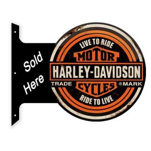 HARLEY DAVIDSON フランジ 看板 サイン 両面看板 ハーレー ダビッドソン アメリカン雑貨 ガレージ｜choppers
