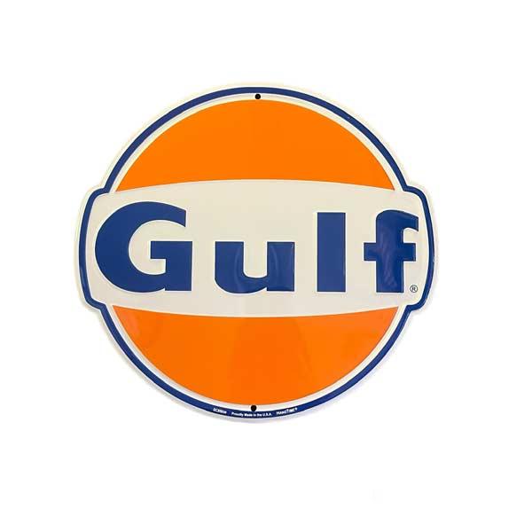 メタルサイン 看板 [Gulf] ガルフ エンボスサイン ダイカット 看板 アメリカン雑貨 モーター...