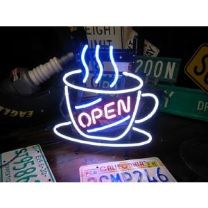 ネオンサイン カフェ オープン CAFE OPEN ネオン管 ネオンライト 店舗照明 ガレージ アメリカン雑貨｜choppers