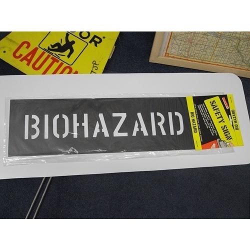 ステンシル　【BIOHAZARD】　セーフティサイン プラスチック製 HANSON stencils...