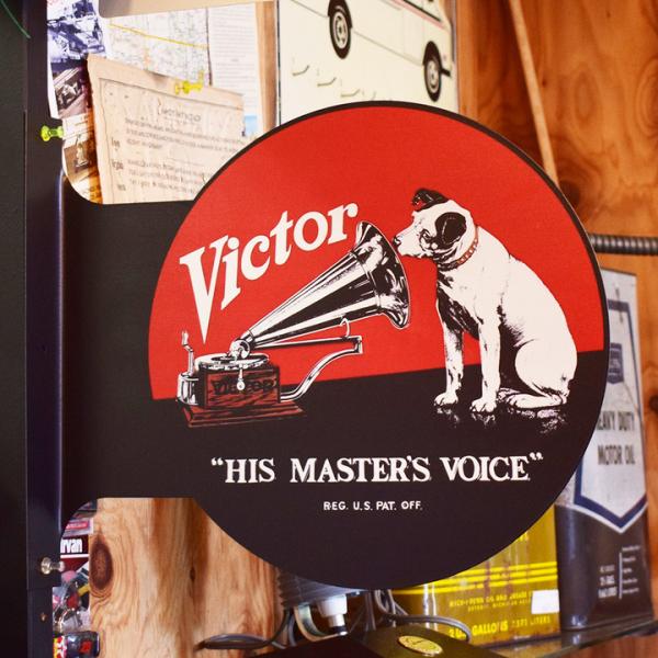 【ビクター ニッパー フランジ 看板】 サイン ガレージ 両面看板 ディスプレイ Flange アメ...