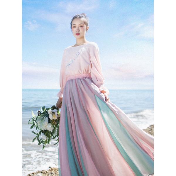 綿麻記秋新作文芸清新小衣ショート丈シフォンレディースシャツプリンセススリーブデザイン