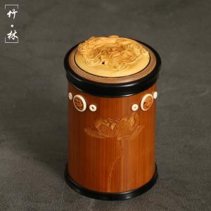 彫り貔貅祥雲老玉竹キリギリス缶精工竹製コオロギ爬虫類缶竹虫具