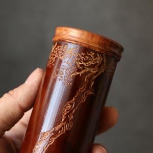 彫り真宗広西老炭竹茶葉缶文玩コレクション竹彫茶...の詳細画像5
