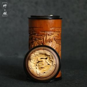 の名家、張念超純の手彫り老玉竹キリギリス缶竹彫り高級コオロギ鳴く虫を缶と呼ぶ