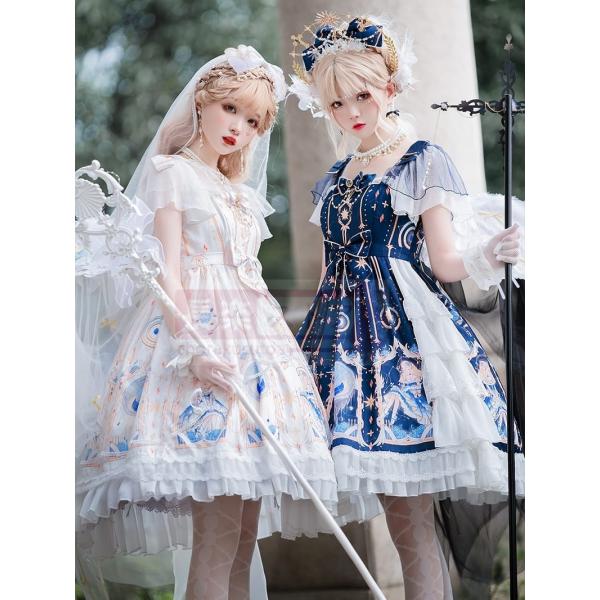 【スターガールズ】夏の華やかサイドカーディガンデイリーロリータjsk正札ロリータスカート