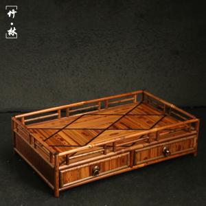 作り精工製天然紅湘妃竹茶台文玩品収納博古棚竹製茶棚