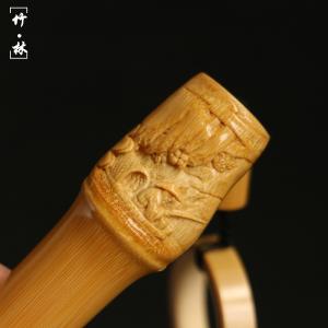 名家李小双純の手作業浅浮彫ソリッド老玉竹手提げ...の詳細画像1