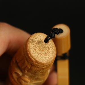 名家李小双純の手作業浅浮彫ソリッド老玉竹手提げ...の詳細画像3