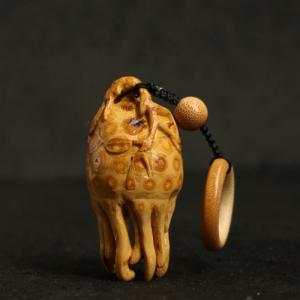 彫り釘老竹根仏手ストラップ竹彫り小物ハンドルキ...の詳細画像5
