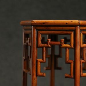 浙工作りほぞ卯構造製造老梅鹿竹盆栽棚復古中国風...の詳細画像2