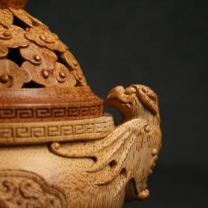 の名家、張念超純の手作り精工満彫老竹根コウモリ...の詳細画像2