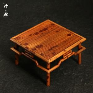 浙工手作り天然福建紅湘妃竹茶卓小茶台文玩盆栽収納台
