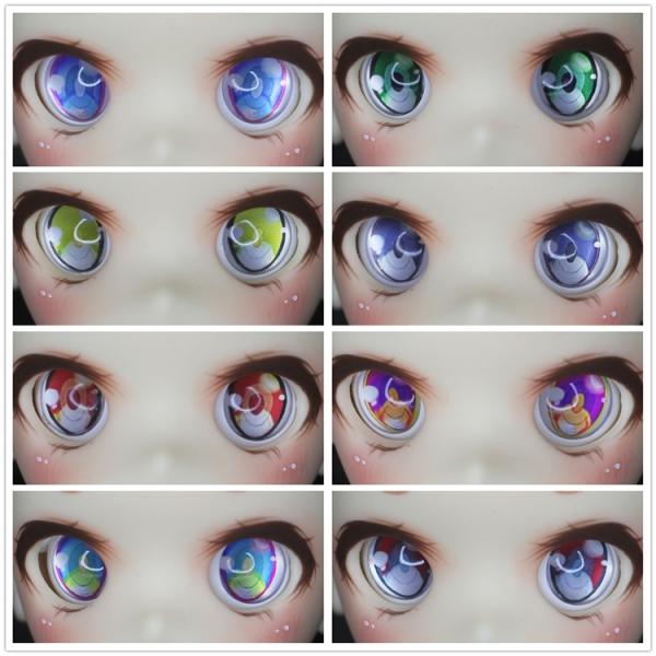 BJDドールアイ1/3分1214 mm 2022 mmカートゥーンアイブルーグリーンピンクパープルグ...