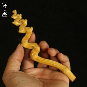 動精磨天然異形竜須竹ハンドル小物ストラップ遊び竹彫刻小物