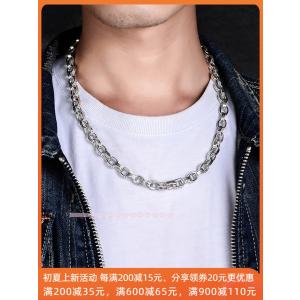 8ミリ太六字真言個性メンズ覇気ネックレス純銀シンプルおっとり潮男泰銀アクセサリー