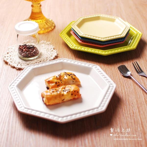 外単和式式陶磁器北欧洋食料理皿皿家庭用幾何皿八角皿